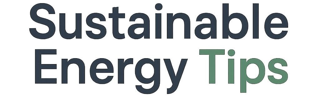Sustainable Energy Tips